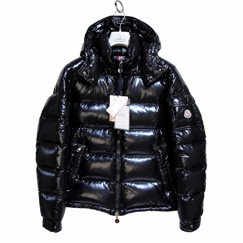 Doudoune courte à capuche Maya Noir HOMME — fond blanc