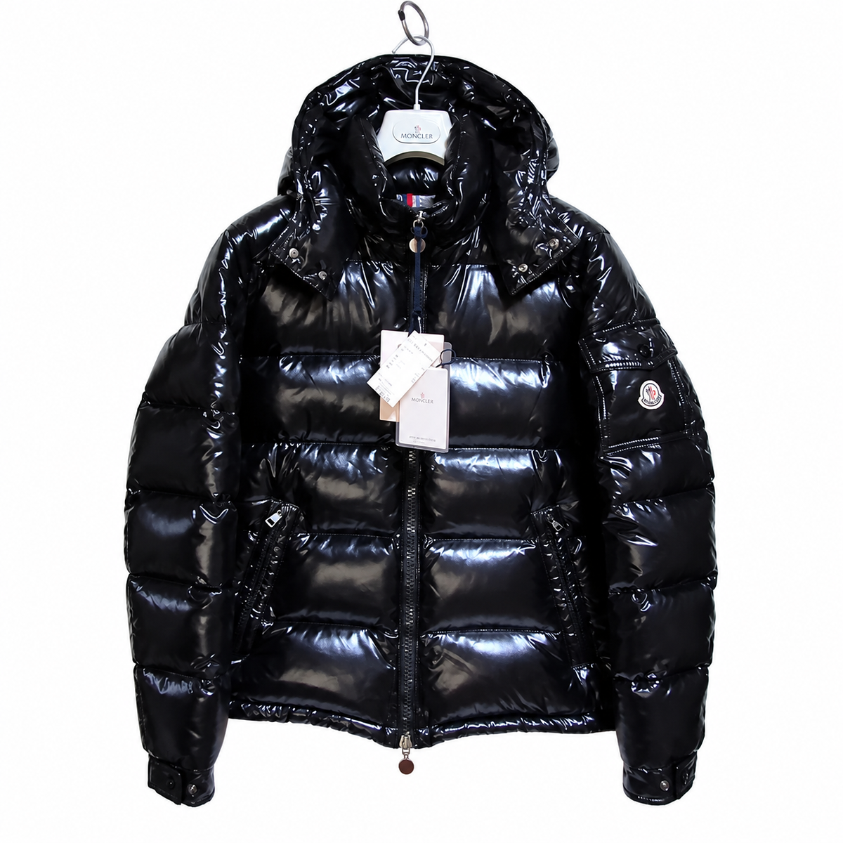 Doudoune courte à capuche Maya Noir HOMME — fond blanc